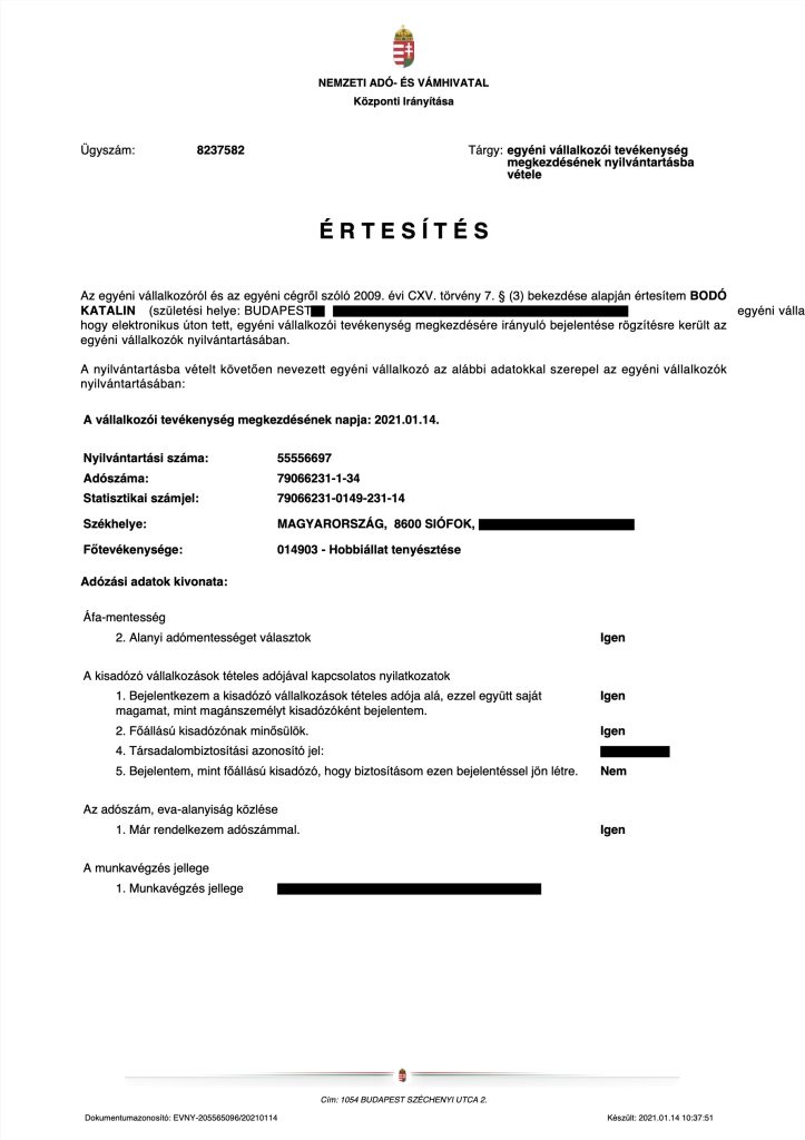 Sole Proprietorship Registration Certificate – Official Document